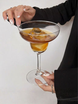 Smokey Cocktail - Clear Margarita Stem Glasses (Pack of 6)