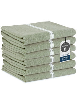 LANE LINEN - Olive Chambery Pure Cotton Kitchen Towels (Pack of 6)