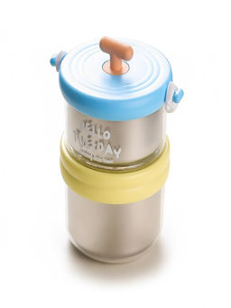 House of Quirk - Blue 2 Layer Stainless Steel Insulated Lunch Box