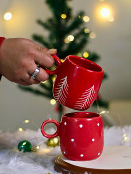 WEAVING HOMES - Red Christmas Mugs (Pack of 2)