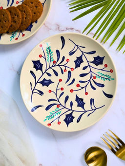 WEAVING HOMES - Beige Cherries Snack Plate