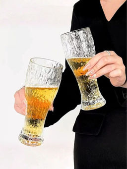 Smokey Cocktail - Clear Textured Tall Glasses (Pack of 6)