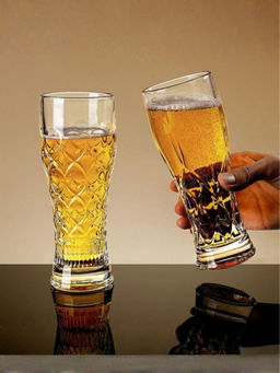 Smokey Cocktail - Clear Textured Tall Glasses (Pack of 6)