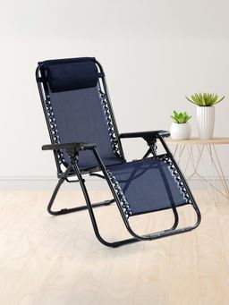 UMAI - Recliner Chair Portable Foldable Adjustable Pillow Navy Blue