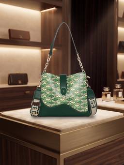 ESBEDA - Green Monarque Signature Tote Bag (M)