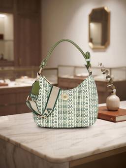 ESBEDA - Green Bella Shoulfer Bag with Detachable Strap (M)