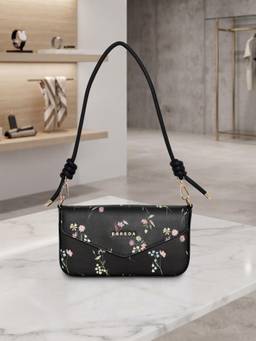 ESBEDA - Black Color Blossom Whisper Shoulder Bag (S)