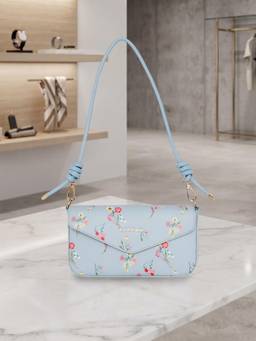 ESBEDA - Blue Color Blossom Whisper Shoulder Bag (S)