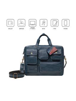 Hidesign - Genuine Leather Rhapsody 02 Midnight Blue Briefcase (L)