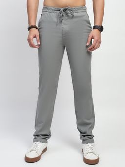 Global Republic - Grey Solid/Plain Straight Trouser