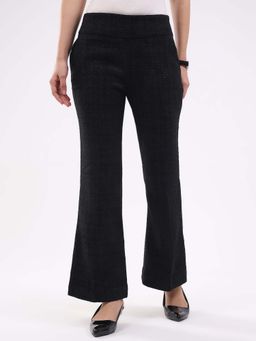 Global Republic - Wool Blend Textured Black Trousers