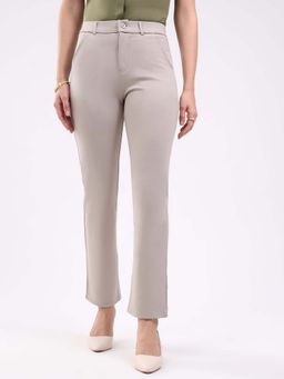 Global Republic - Cotton Blend Solid Beige Trousers