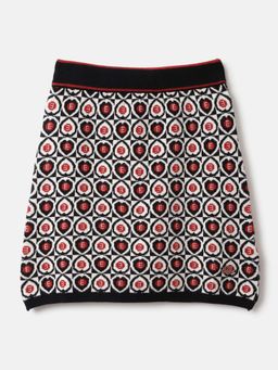 ELLE - Girls Multi-Color Printed Regular Fit Mid-Rise Skirt