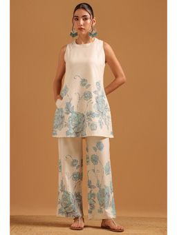 Soch - Off White Cotton Digital Printed Botanical Co-Ord Set