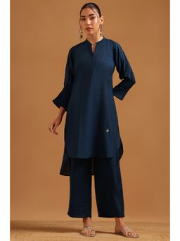 Soch - Teal Viscose Blend Solid Co-Ord Set