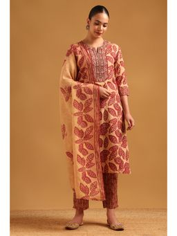 Soch - Purple Poly Blend Embroidered Kurta With Pant & Dupatta
