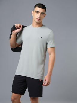 Technosport - Men Solid Slim Fit Round Neck Sports T-Shirt with Technocool+