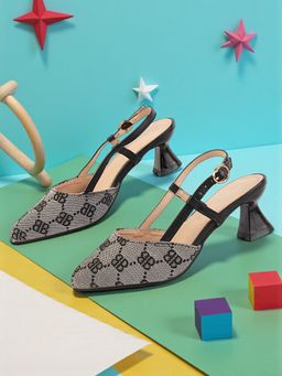 Truffle Collection - Girls Black Kitten Heels