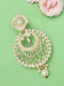 OOMPH - Gold Tone Pearls Hair Bun Pin Juda Pin Ethnic Chandbali Style