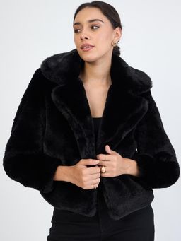 Femmella - Black Faux Fur Coat