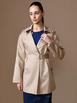 Kazo - Berry Overcoat with Belt - Beige