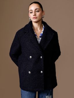 Kazo - Midori Winter Coat - Navy Blue