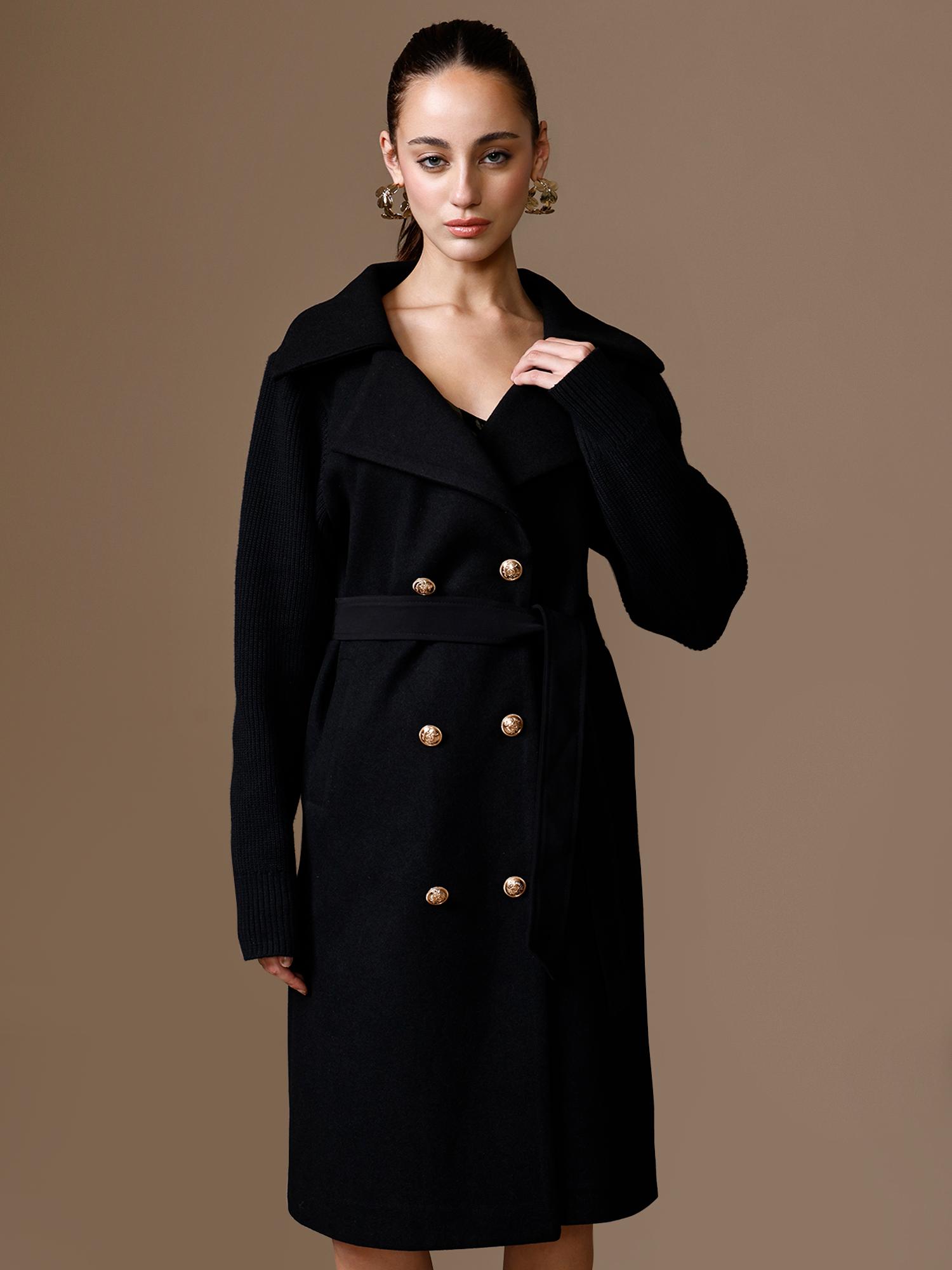 kazo Duri Overcoat with Belt - Black-picture-39