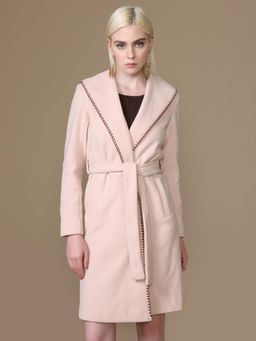Kazo - Blush Overcoat With Belt - Pink