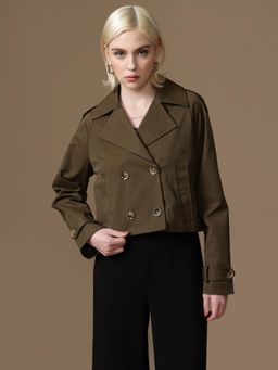 Kazo - Muster Cropped Jacket - Olive