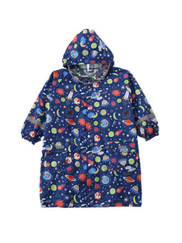 Little Surprise Box - Starry Planet Knee Length Kids Raincoat