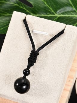 OOMPH - Black Obsidian Stone Fashion Pendant with Chain