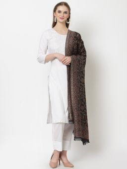 WEAVERS VILLA - Womens Black Kalam Kaari Shawl