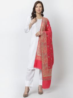 WEAVERS VILLA - Womens Pink Woven Shawl