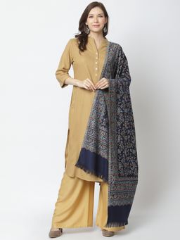 WEAVERS VILLA - Womens Navy Blue Woven Shawl