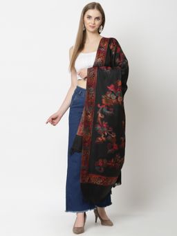 WEAVERS VILLA - Womens Black Woven Shawl