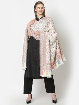 WEAVERS VILLA - Womens White Woven Shawl