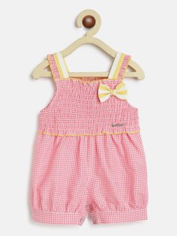 Nautinati - Girls Checked With Bow Detail Casual Jumpsuit