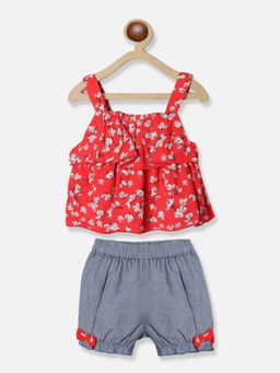 Nautinati - Girls Floral Printed Top With Shorts (Set of 2)