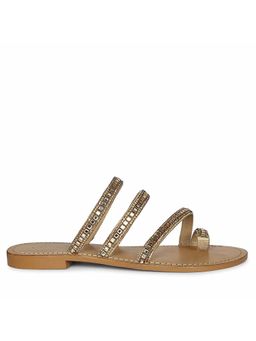 Saint G - Women Gold Leather Flats