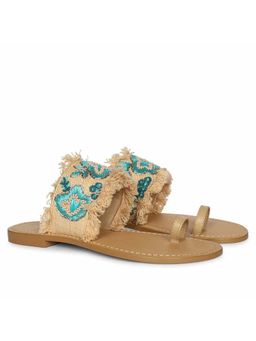 Saint G - Women Turquoise Leather Flats