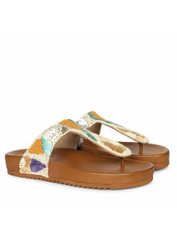 Saint G - Women Embroidered Off-White Sandals