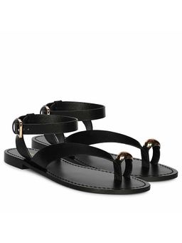Saint G - Women Black Leather Sandals
