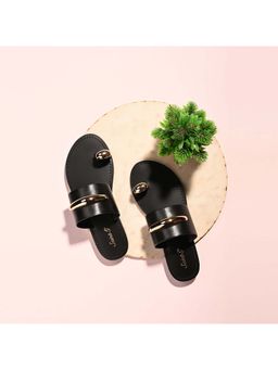 Saint G - Women Black Leather Flats
