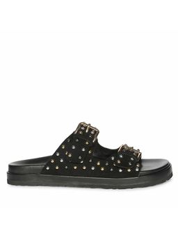 Saint G - Women Black Leather Sandals