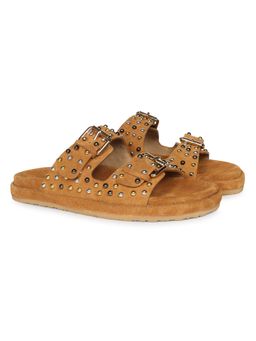 Saint G - Women Tan Suede Leather Sandals