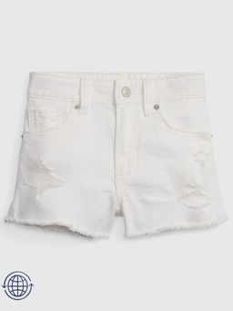 GAP - White Mid Waist Button Fly Shorts