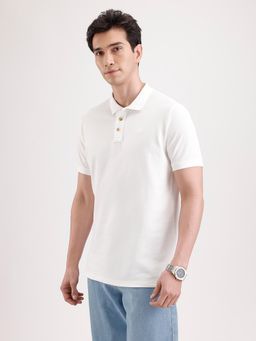 WROGN - Jacquard Collar Polo T-Shirt White