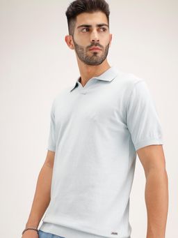 WROGN - Solid Slim Fit Polo T-Shirt Light Blue