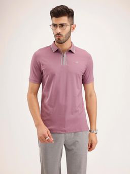 WROGN - Slim Fit Contrast Collar T-Shirt Pink