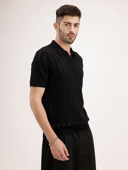 WROGN - Slim Fit Stripes T-Shirt Black